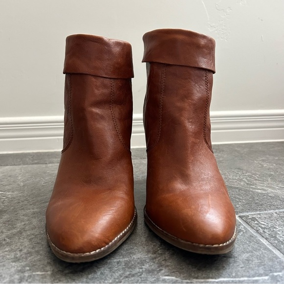 Lucky Brand Nycott Leather Bootie Stacked Heel Size 10M(42) Brown Fall Boho - Picture 4 of 16